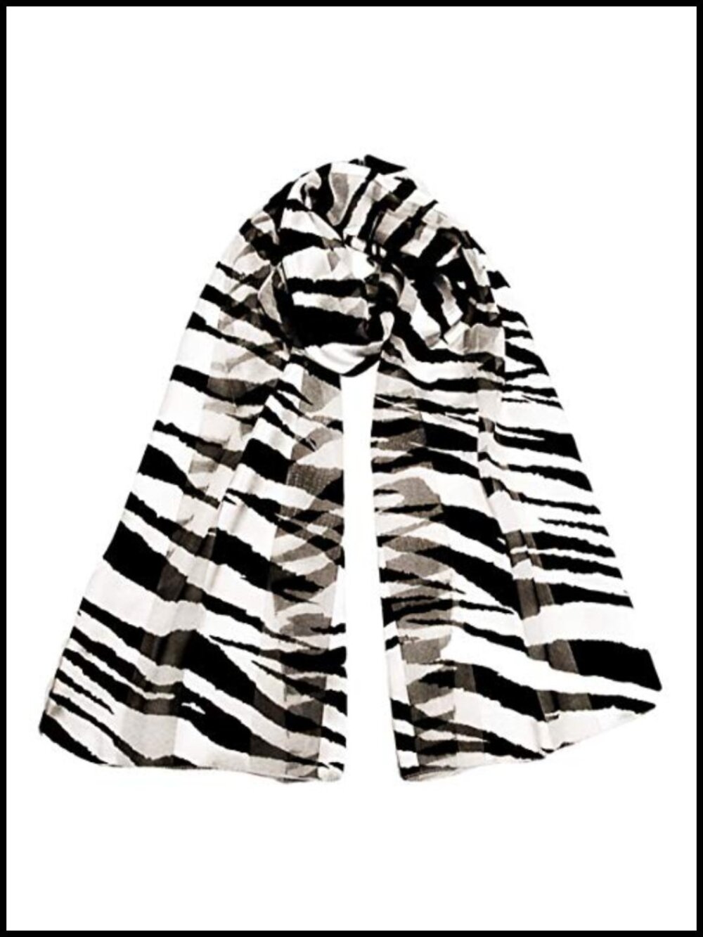 Silky Satin Chiffon Animal Print Scarf